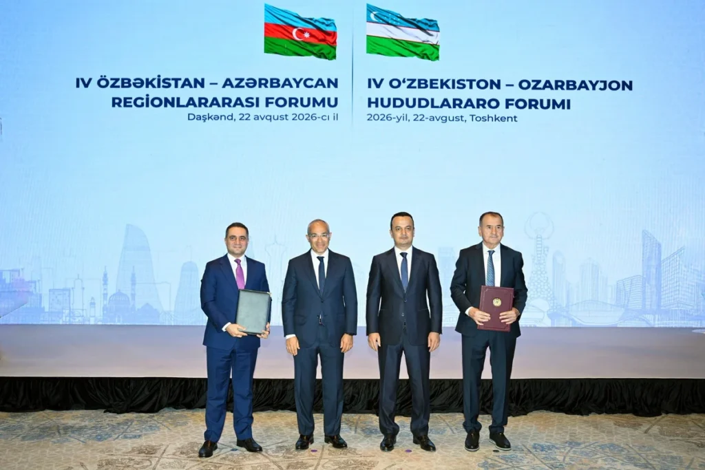 უზბეკეთმა და აზერბაიჯანმა რამდენიმე სფეროში თანამშრომლობის შესახებ შეთანხმებებს მოაწერეს ხელი