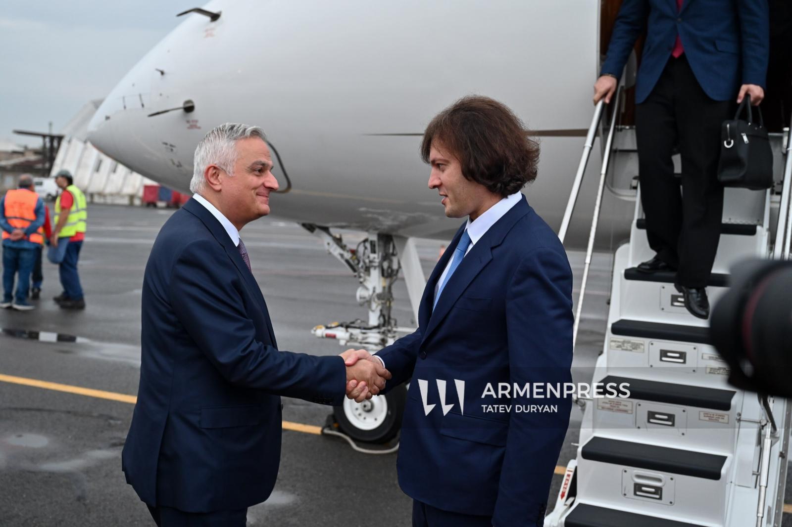 Georgian Prime Minister Irakli Kobakhidze Arrives in Yerevan
